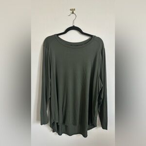 T Tahari Olive Green Long Sleeve Top